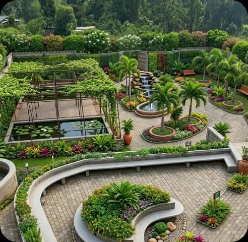 Landscaped gardens and walkways
